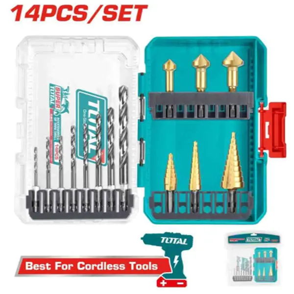 14-Piece 4341 Hss And Step Drill Bit Kit – Tacsdl61401 1
