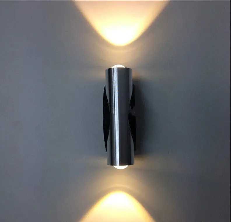 2-Pack 1.5W Brushed Stainless Steel Double-Sided Mini Wall Light – Ip65, Space-Saving Design 1