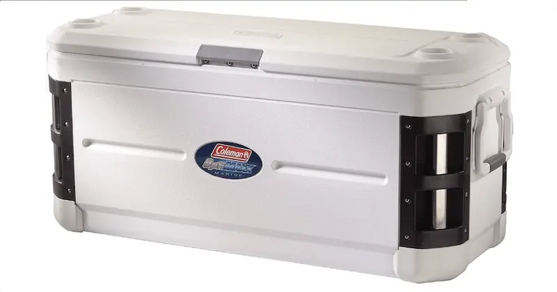 200-Quart Heavy-Duty Marine Cooler – White Tri-Handle Design 1