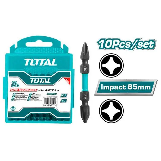 65Mm Impact Phillips #2 Screwdriver Bit – Total Tacim16Ph233 1