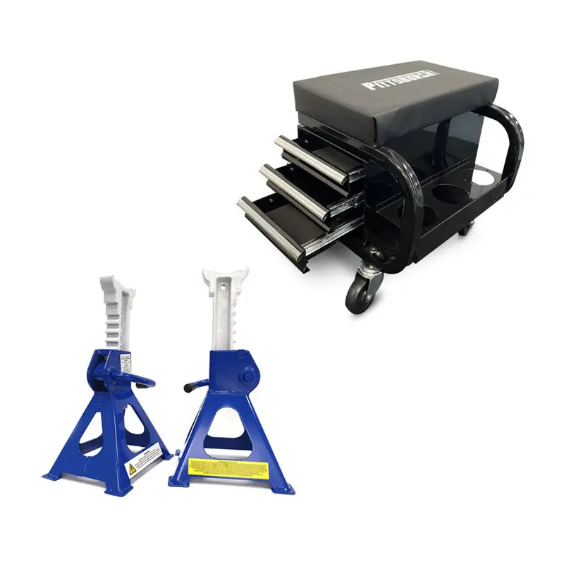 Auzgrip 3-Ton Jack Stands & Pittsburgh Roller Seat Kit – A19039 + P20304 1