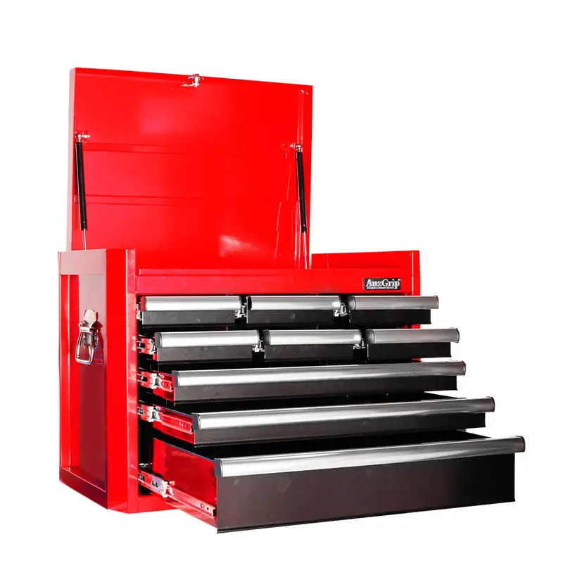 Auzgrip A10002 26" 9-Drawer Red-And-Black Tool Chest – Durable Steel Organizer With Full-Extension Drawers 1