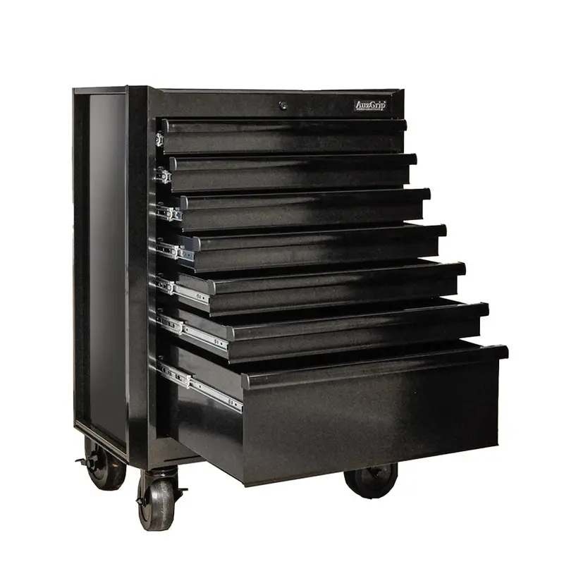 Auzgrip A10003B Compact Tool Trolley – 26" 7-Drawer Black Rolling Cabinet With Smooth Casters 1