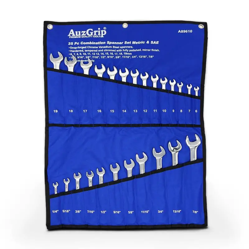 Auzgrip A89610 25-Piece Metric Combination Wrench Set – Full-Size Spanner Assortment 1