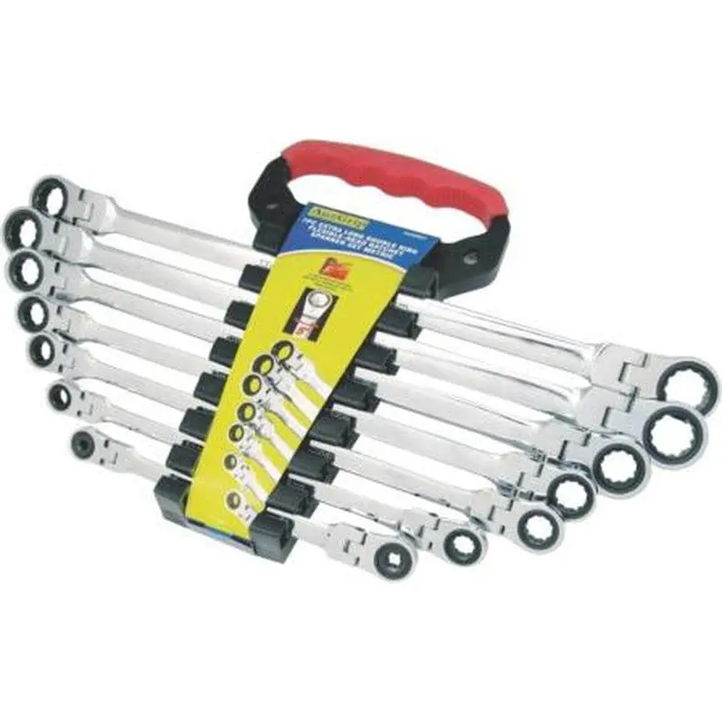 Auzgrip A89801 – 7-Piece Metric Flexible Double-Ring Ratchet Wrench Set 1