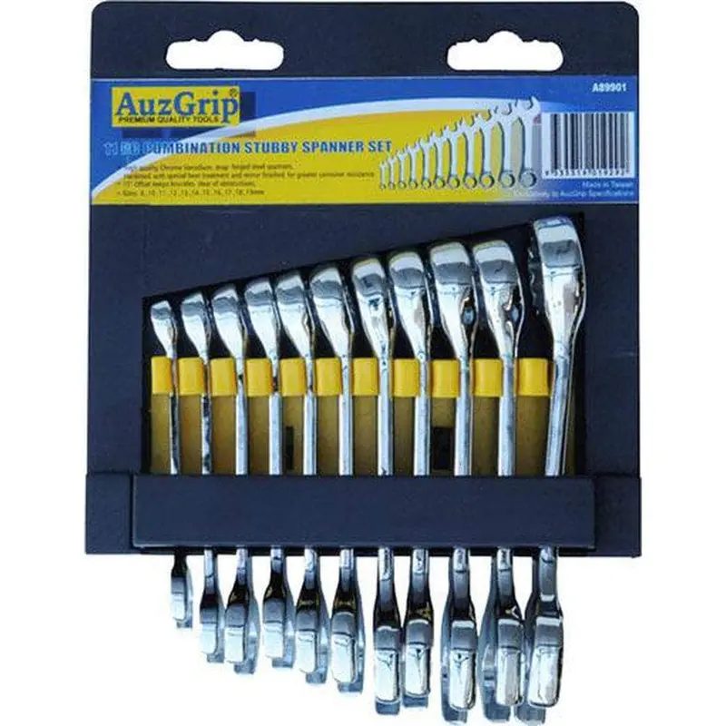 Auzgrip A89901 – 11-Piece Metric Stubby Combination Spanner Set 1