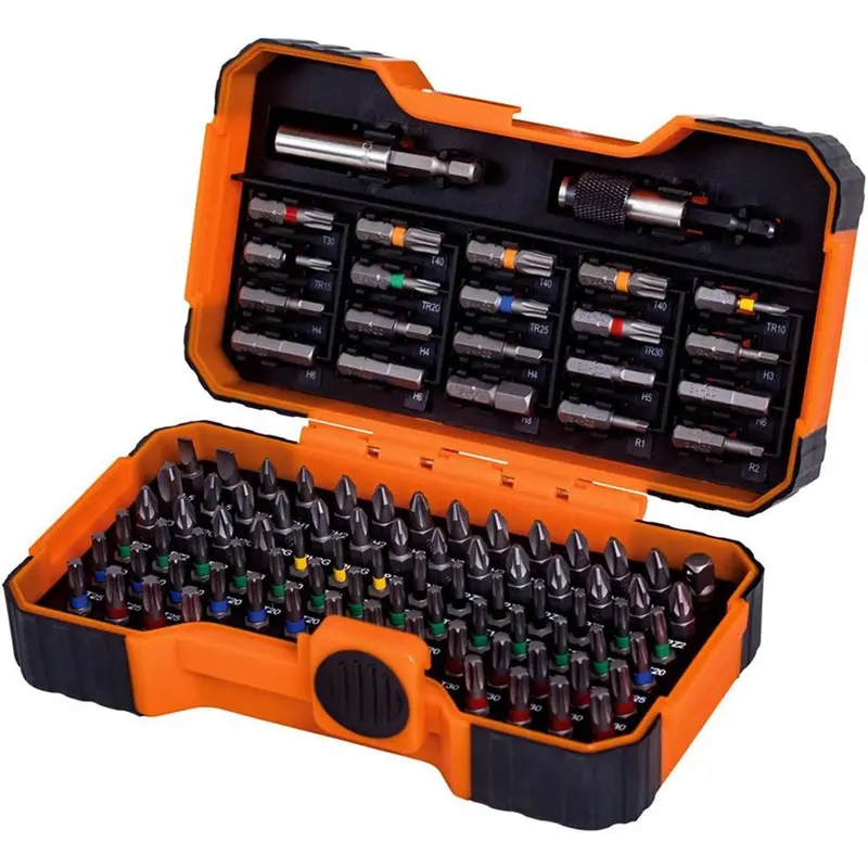 Bahco 100-Piece Screwdriver Bit Set With Dual Bit Holders – Precision Tool Storage 1