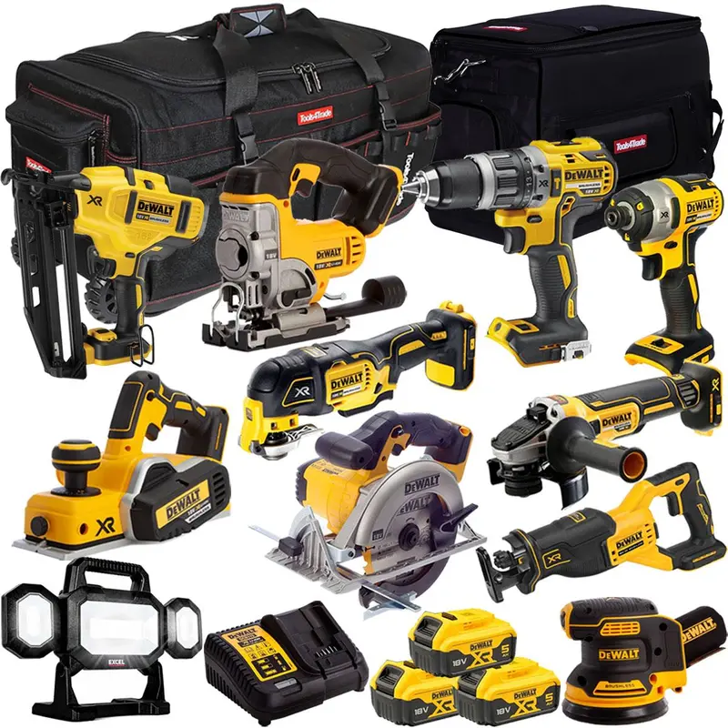 Dewalt 18V 11-Piece Professional Cordless Combo Kit With 3X 5.0Ah Batteries & Charger 1