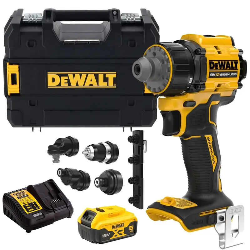 Dewalt Dcd803Nt-Xj 18V Xr Brushless Multi-Head Drill Driver – 5.0Ah Battery, Charger & Carry Case 1