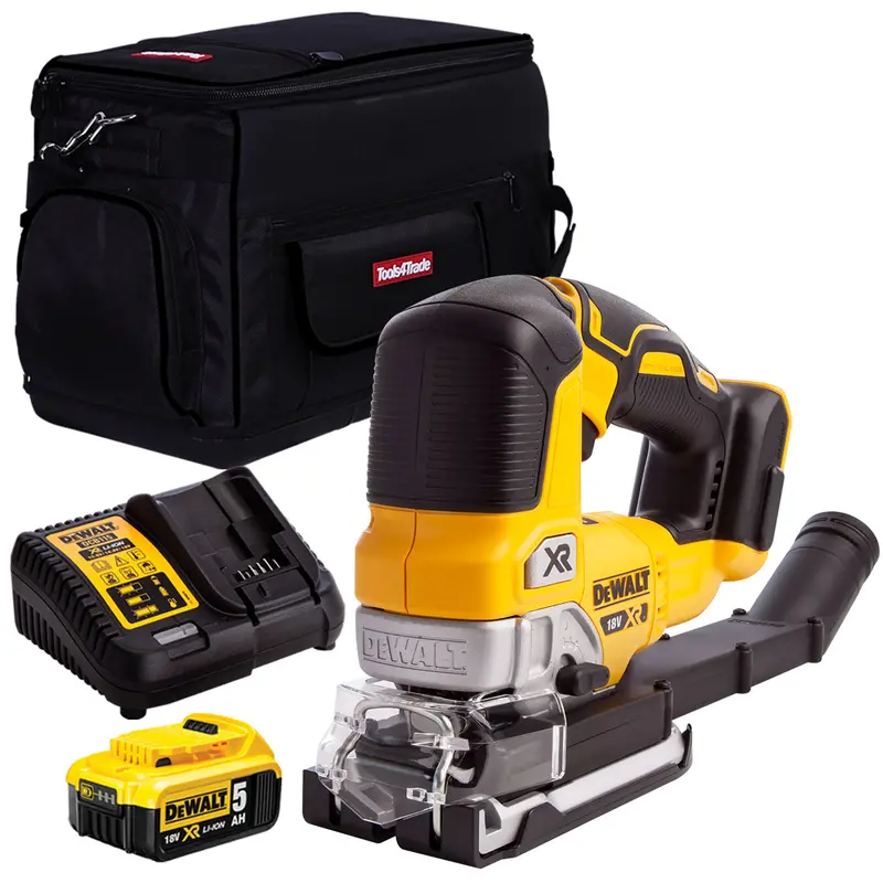 Dewalt Dcs334N-Xj 18V Xr Brushless Top-Handle Jigsaw Kit With 5.0Ah Battery, Charger, And Carry Bag 1