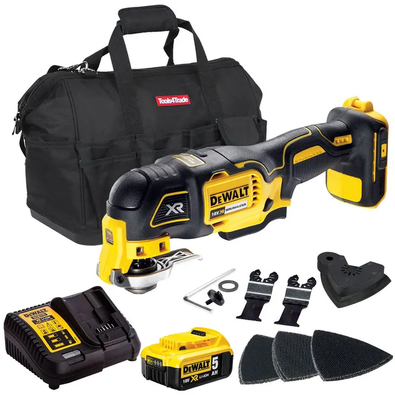 Dewalt Dcs355N 18V Xr Brushless Oscillating Multi-Tool Kit With 5.0Ah Battery, Charger, And Carry Bag 1