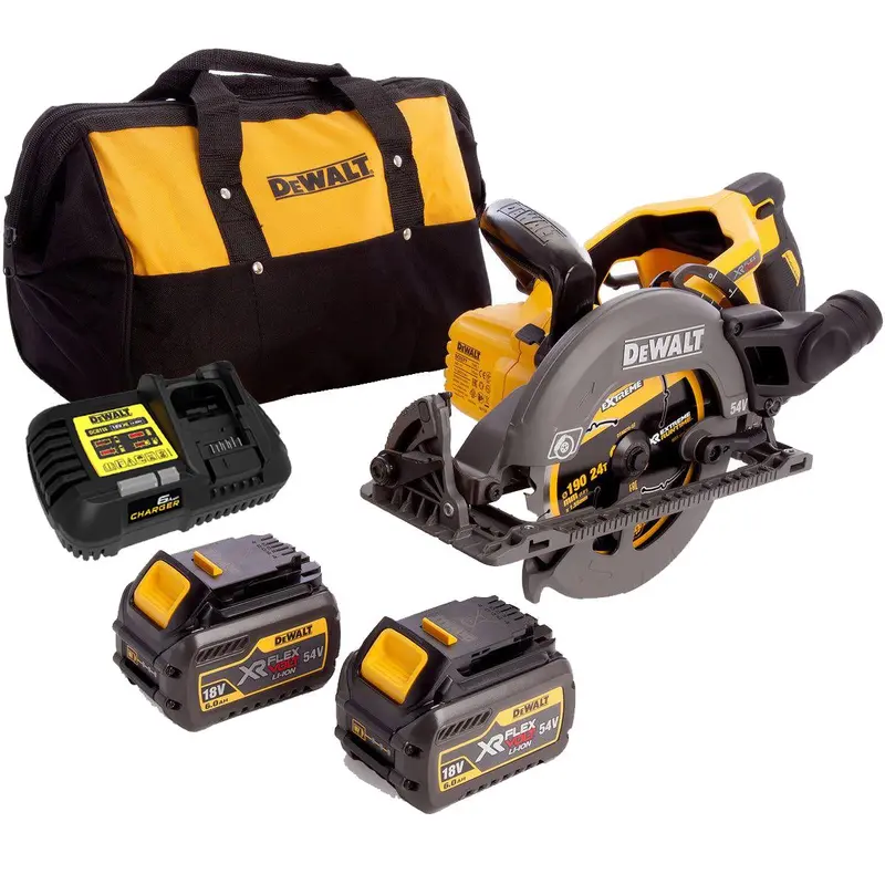 Dewalt Dcs577T2 54V Flexvolt Brushless 190Mm Circular Saw Kit With Two 6.0Ah Batteries, Charger & Carry Bag 1