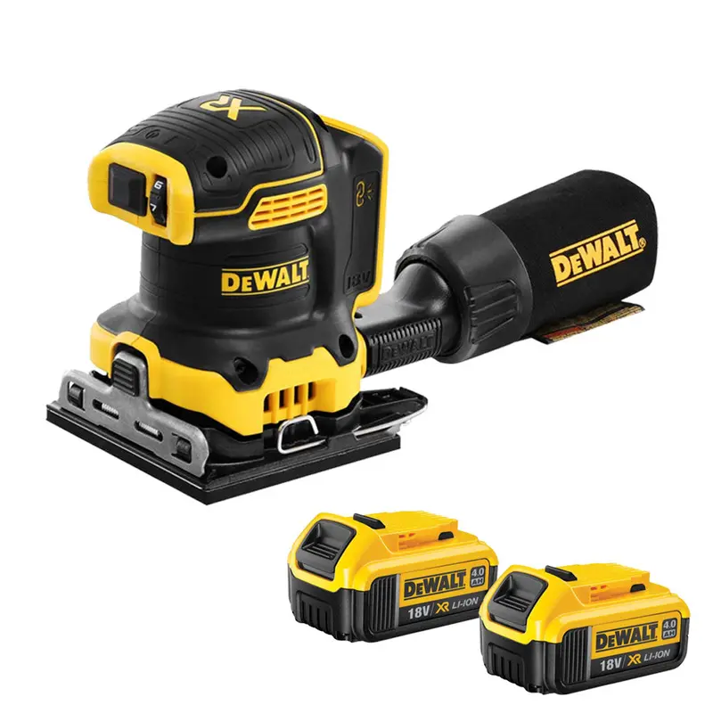 Dewalt Dcw200N 18V Xr Brushless 1/4-Sheet Palm Sander Kit With Two 4.0Ah Batteries 1