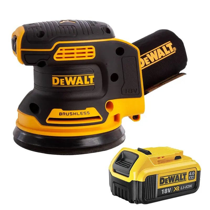 Dewalt Dcw210N 18V Brushless 125Mm Random Orbital Sander With 4.0Ah Battery (No Charger) 1