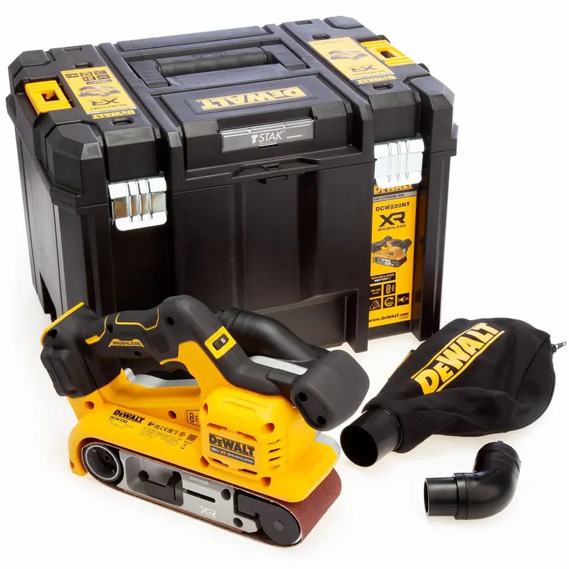 Dewalt Dcw220Nt 18V Xr Brushless 75Mm Belt Sander (Body Only) With Tstak Carry Case 1