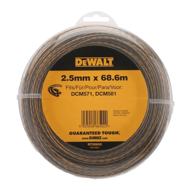 Dewalt Dt20652-Qz 2.5Mm × 68.6M Heavy-Duty String Trimmer Line – High-Strength Nylon 1