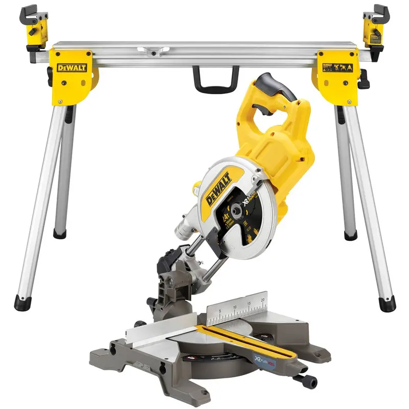 Dewalt Dws777-Gb 216Mm Sliding Compound Mitre Saw – 240V With Xps Alignment & Leg Stand 1