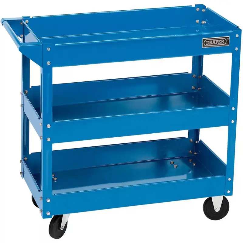 Draper 3-Tier Tool Trolley – Compact Mobile Storage Unit With Adjustable Shelves 1