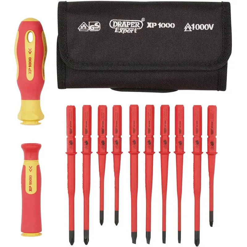 Draper 965Slim/I/12 Xp1000 Vde-Certified Slimline Interchangeable Screwdriver Set (12-Pc) 1