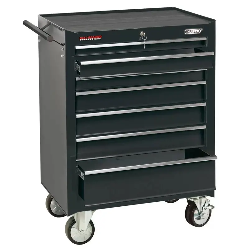 Draper Rc7D/Bk – 26" Roller Tool Cabinet, 7-Drawer Black Finish (Model 35743) 1