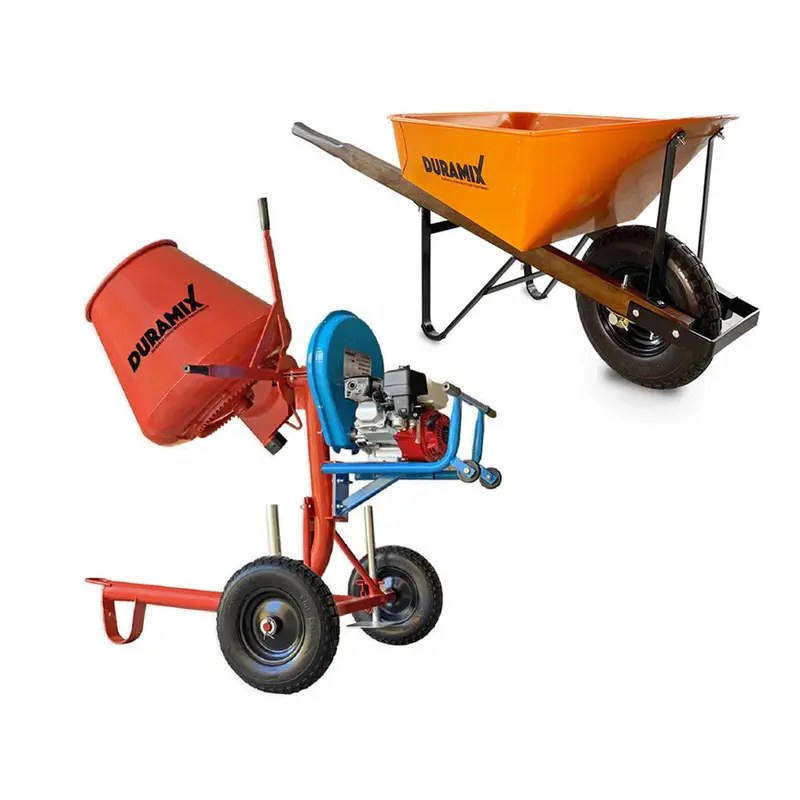 Duramix Dmbm35Honda 100L Honda Cement Mixer + Dmfs100Ff Steel Wheelbarrow 1