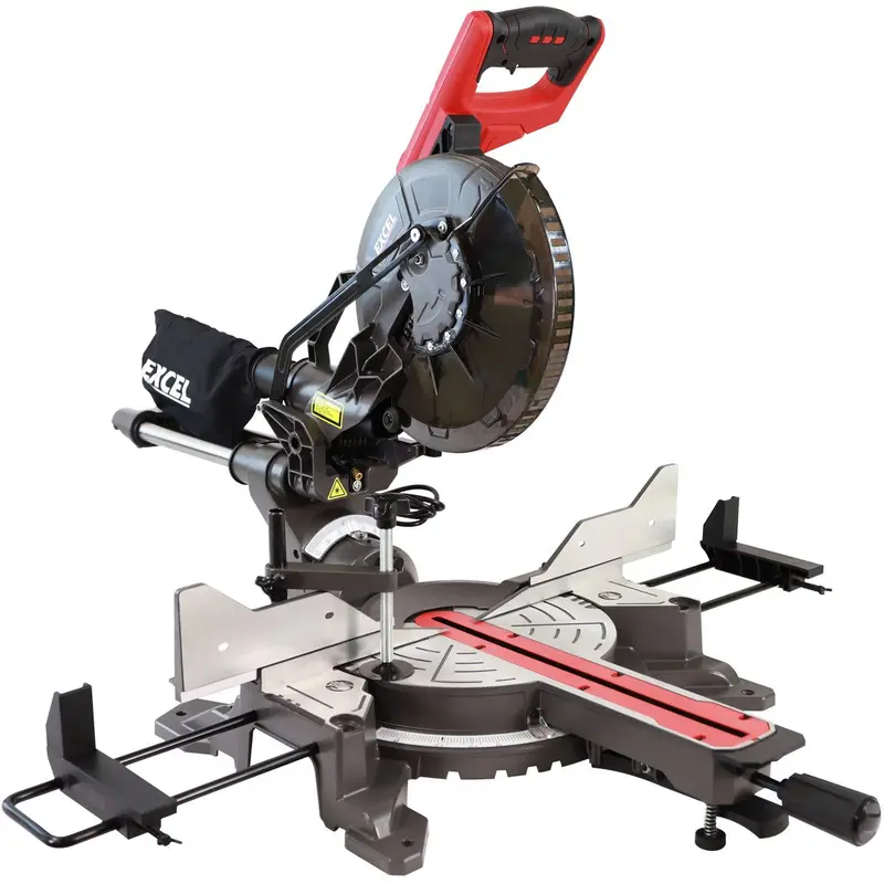 Excel 10" Laser-Guided Double-Bevel Sliding Mitre Saw – 255Mm, 2000W, 240V Precision Cutting 1