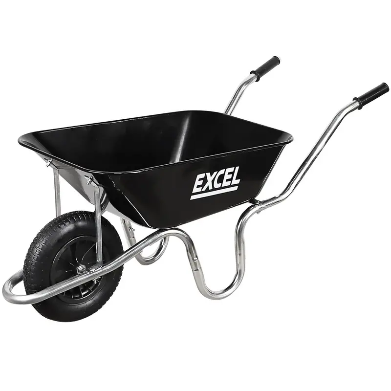 Excel 100-Litre Steel-Wheelbarrow – Durable Tray Design 1