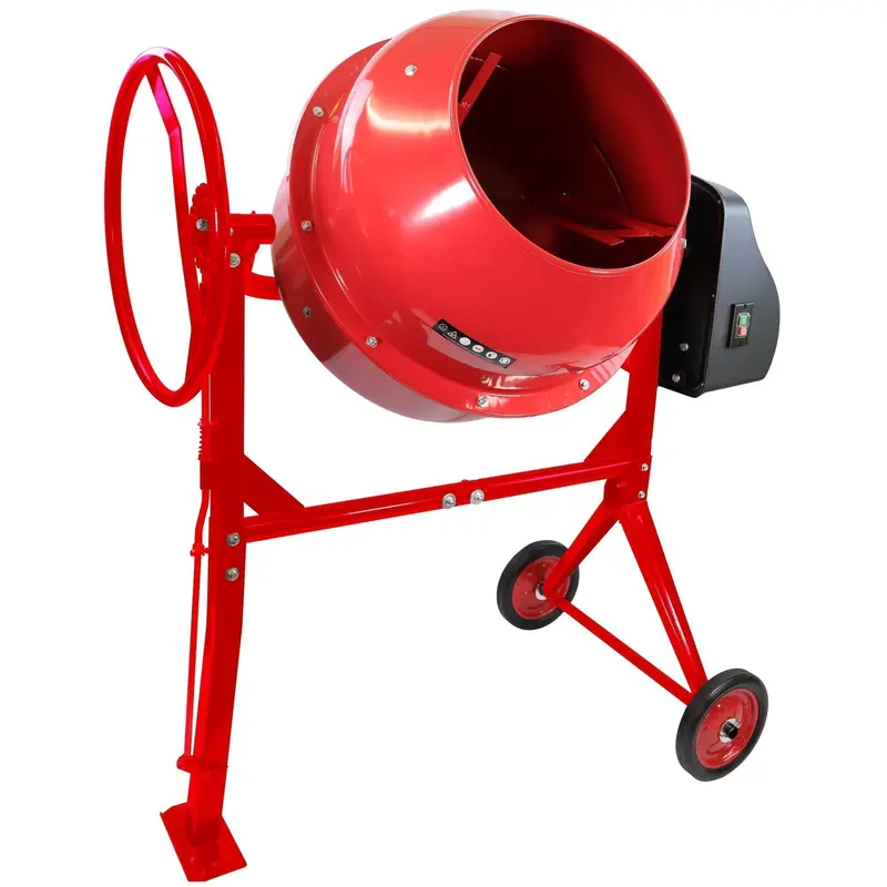 Excel 180L Portable Concrete Mixer: 240V, 800W Motor With Mobility Wheels 1