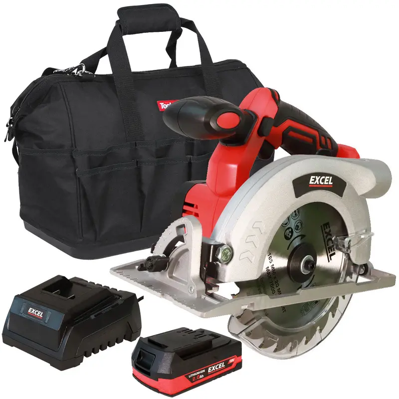 Excel 18V 165Mm Cordless Circular Saw – 2.0Ah Battery, Charger & Transport Bag 1