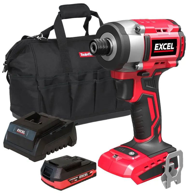 Excel 18V Brushless Impact Driver – 2.0Ah Battery, Charger & Protective Bag 1