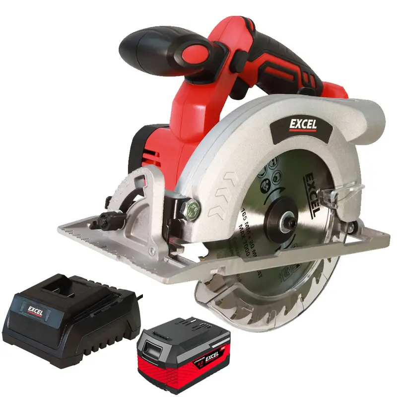 Excel 18V Cordless Circular Saw (165Mm) Kit With 4.0Ah Battery And Charger 1