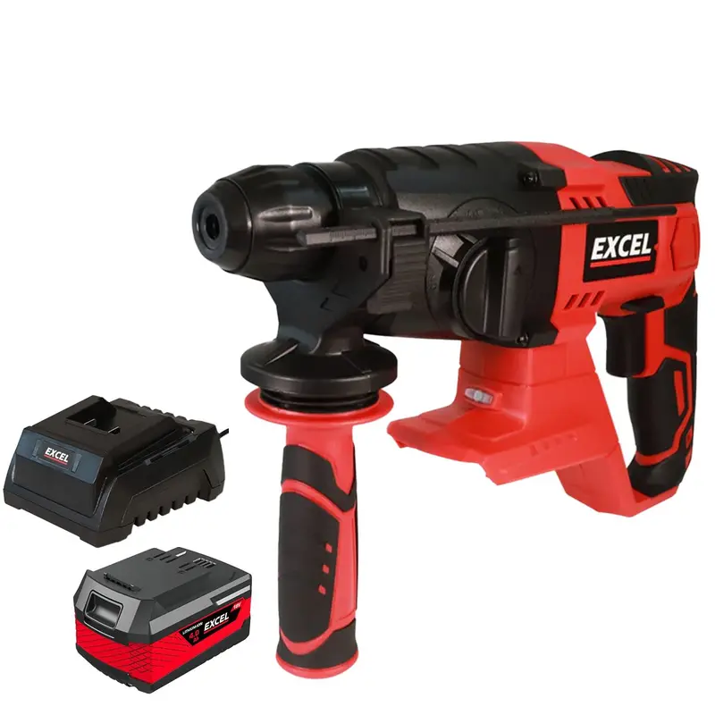 Excel 18V Cordless Sds-Plus Rotary Hammer Drill – 4.0Ah Battery & Charger 1