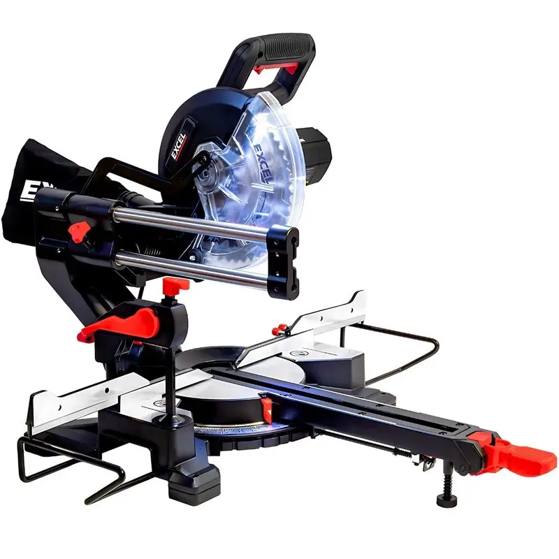 Excel 216Mm Sliding Mitre Saw – 240V, 1700W, Led Light & 48T Blade 1