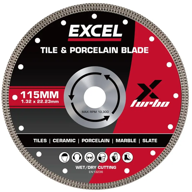 Excel 4.5-Inch Diamond Blade For Ceramic & Porcelain Tiles – Wet/Dry Ready 1