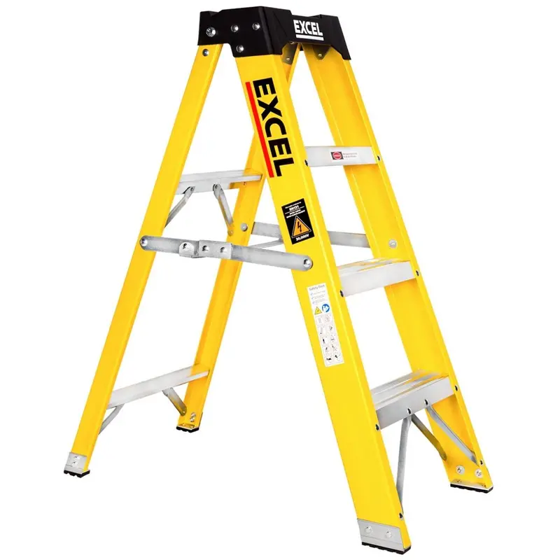 Excel Electrician’S Fibreglass Step Ladder – 4-Tread, 0.96M Height 1