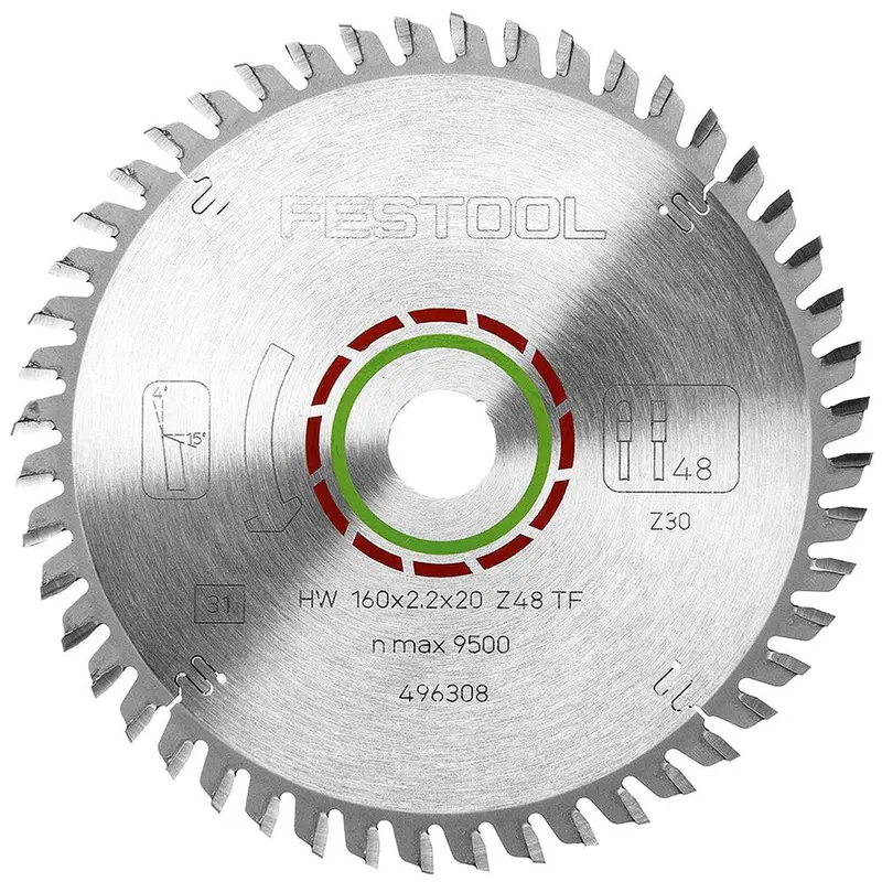 Festool 496308 160Mm Laminate & Hpl Saw Blade – 48T, 2.2Mm Kerf, 20Mm Bore 1