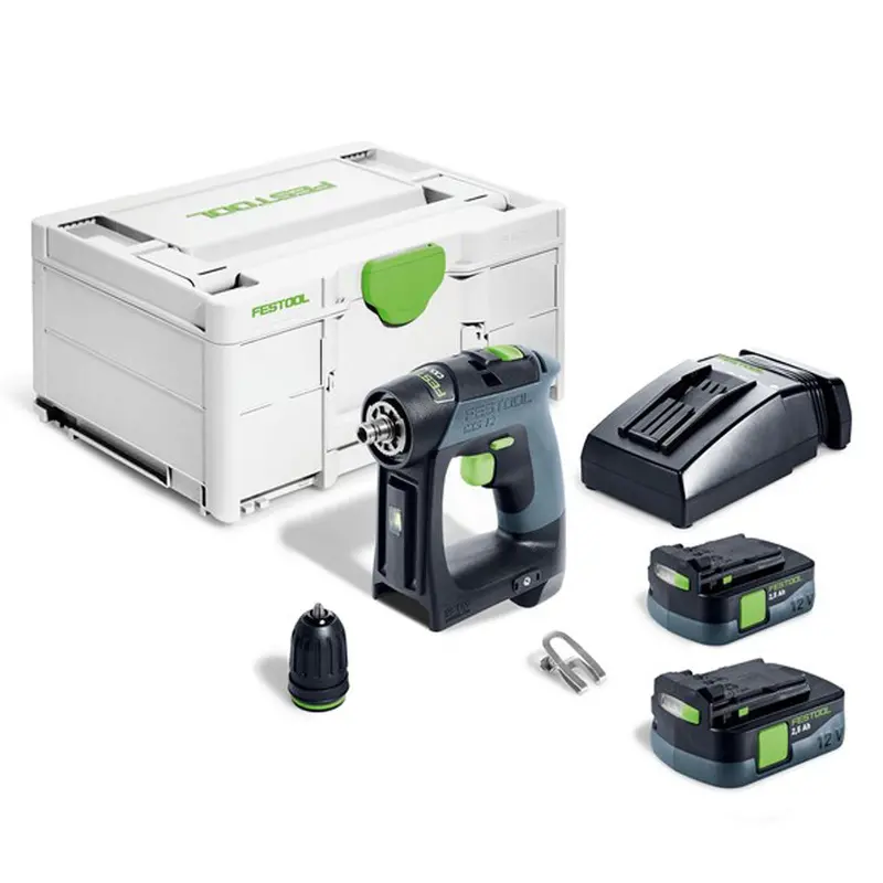 Festool Cxs 12 2.5-Plus Cordless Drill Driver – 12V Brushless, Dual 2.5Ah Batteries + Charger & Case (Ref. 576866) 1