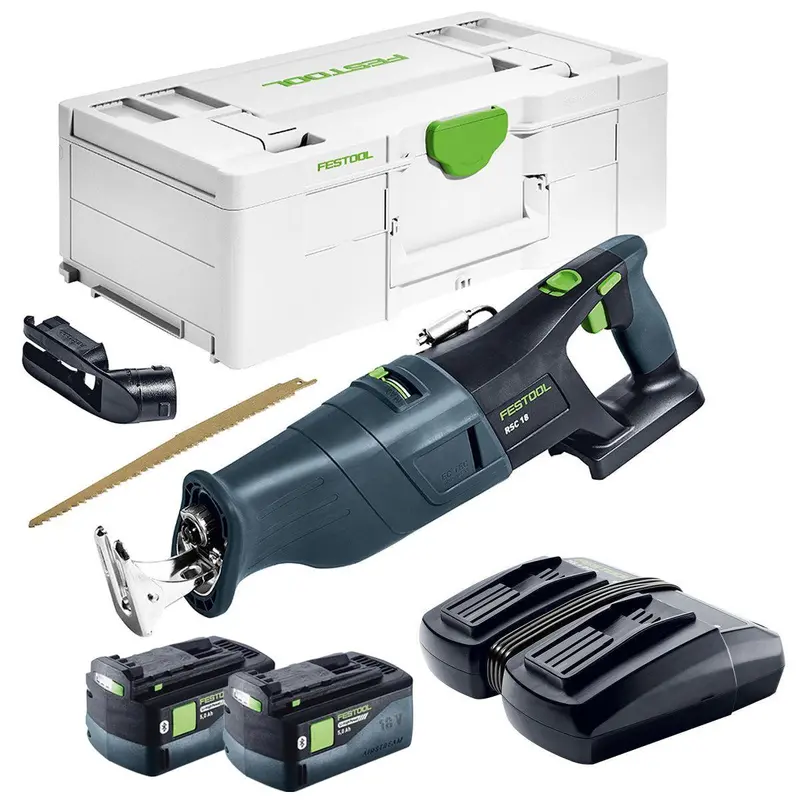 Festool Rsc 18 Eb-Basic 18V Brushless Reciprocating Saw Kit – Includes Two 5.0Ah Batteries & Charger (576947) 1
