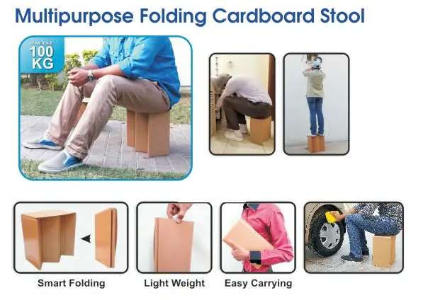 Foldable Cardboard Stool – Lightweight & Portable 1