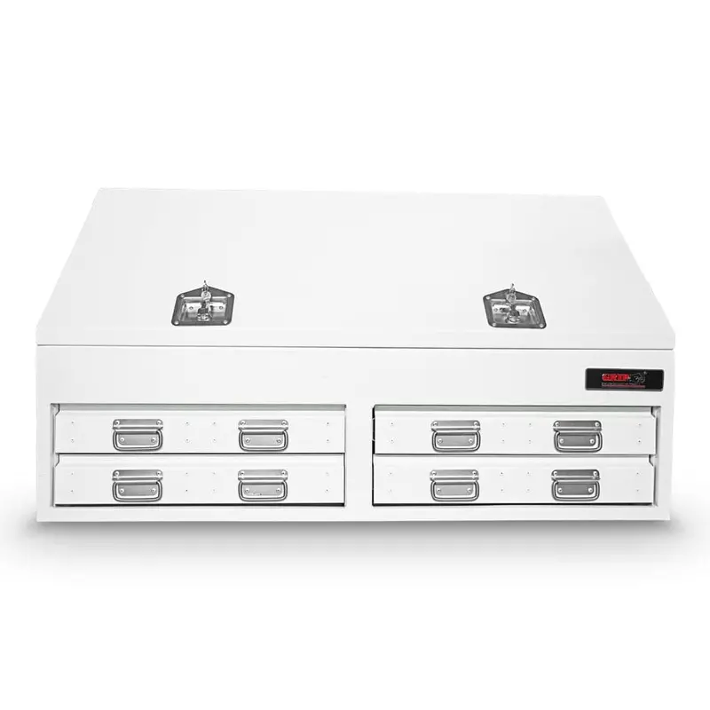 Grip 1300×600×750Mm 4-Drawer Upright Steel Tool Box – White Finish, Heavy-Duty Storage 1