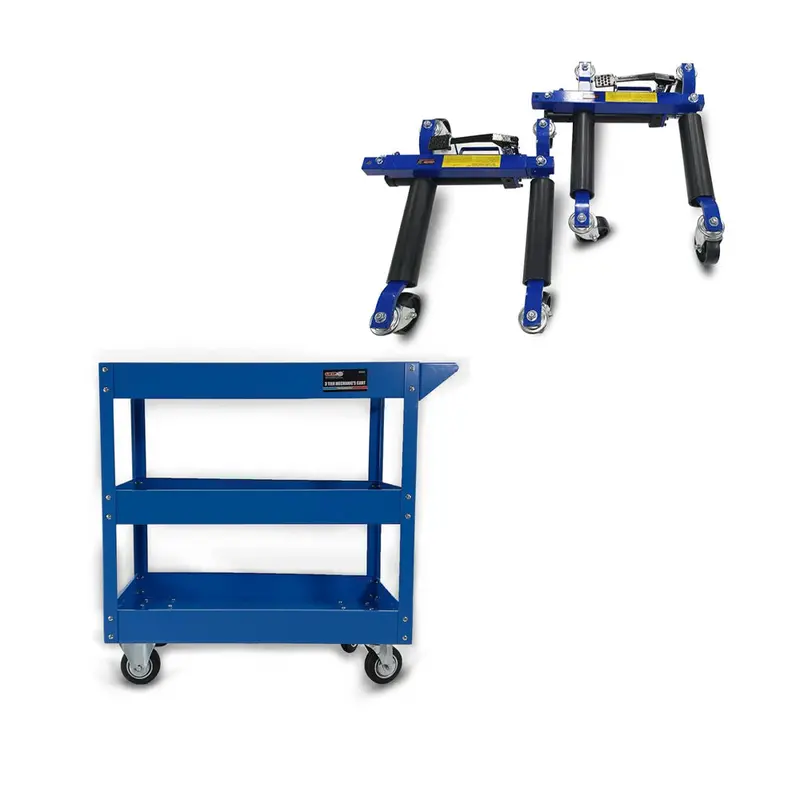 Grip 19011 Multi-Position Vehicle Jack Set + 52025 Mobile Service Trolley Cart 1