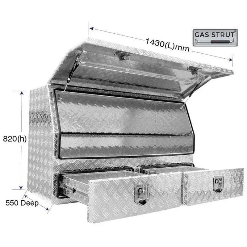 Grip 2-Drawer Aluminium Ute Tool Box – 1430X550X820Mm, Model 29349 1