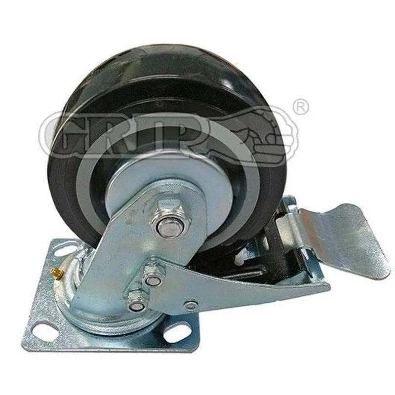 Grip 29294C Institutional-Grade Grey Tpr Swivel Casters – 125Mm, 200Kg Per Wheel, Brake Included (4-Pack) 1