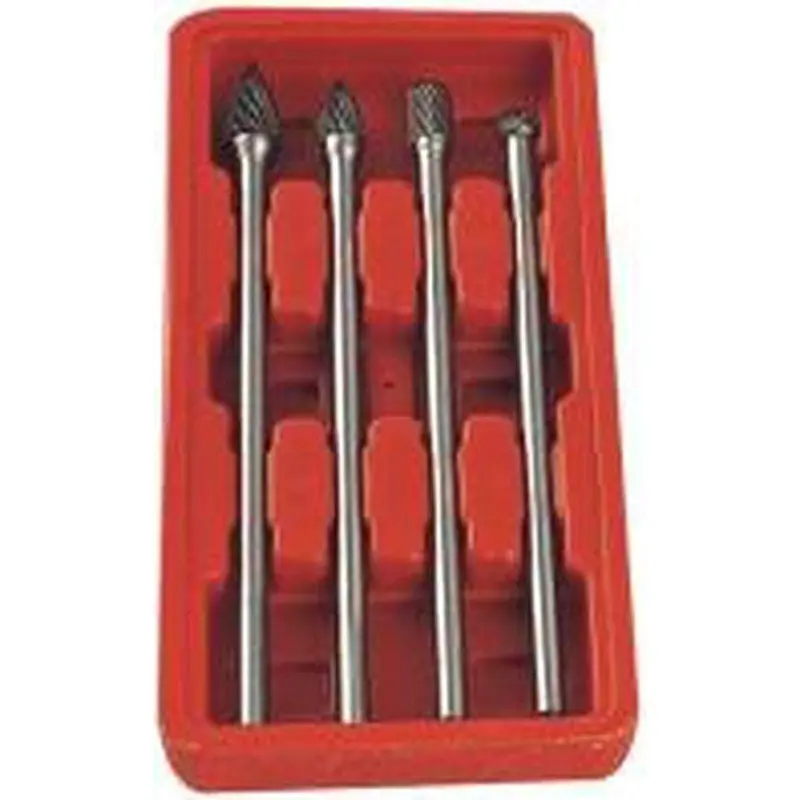 Grip 35116 4-Piece Long-Reach Double-Carbide Burr Set – Rotary Tool Accessories 1