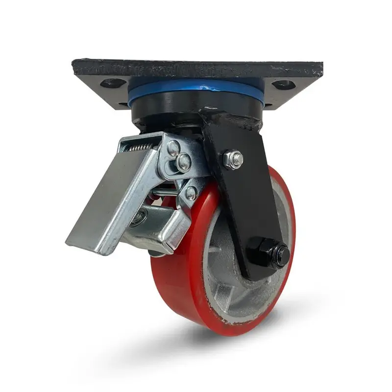 Grip 41954 200Mm Polyurethane-Coated Swivel Caster With Brake – 1400Kg Duty 1