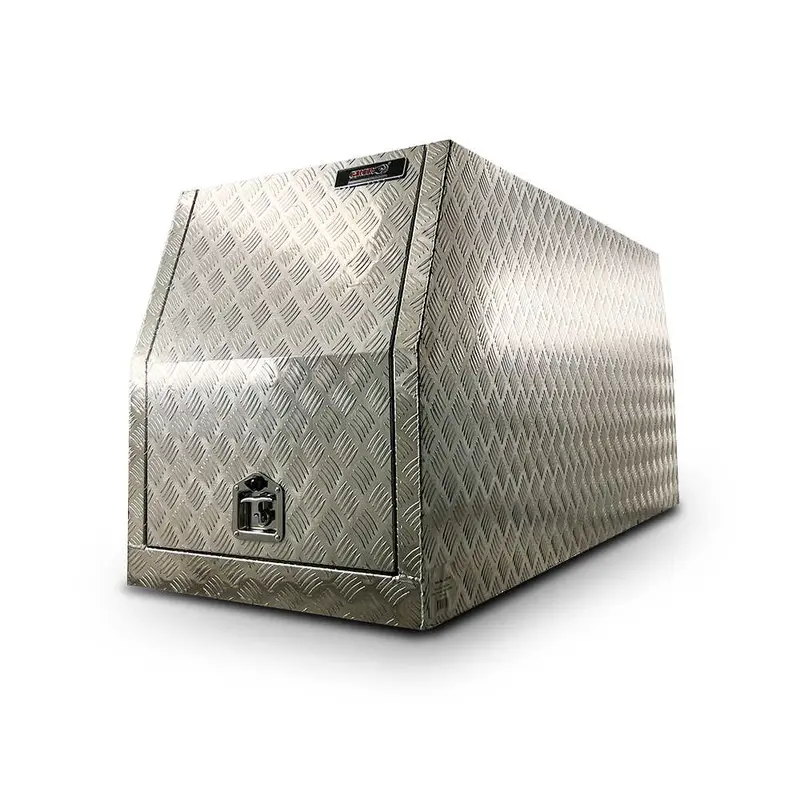 Grip Guc700 Slimline Ute Canopy – 700 X 1780 X 850 Mm Two-Door Checker Plate Aluminium Enclosure 1