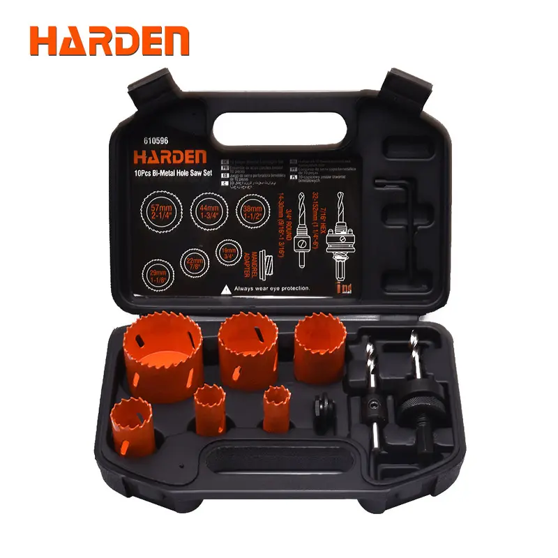 Harden 10-Piece Hss Bi-Metal Hole Saw Set – Compact Drilling Solution 1