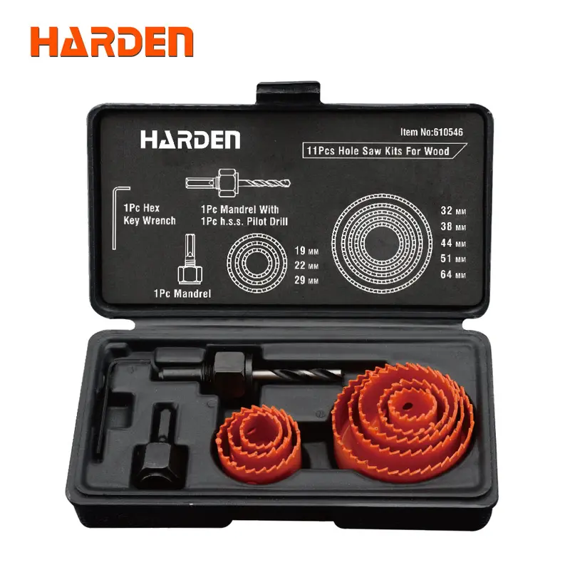 Harden 11-Piece Wood Holesaw Kit With Arbor 1
