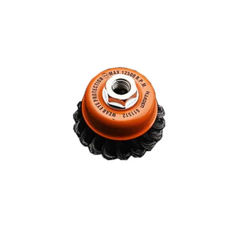 Harden 611502 75Mm Cup-Shaped Wire Brush For Angle Grinders (14Mm Arbor, 2-Row) 1