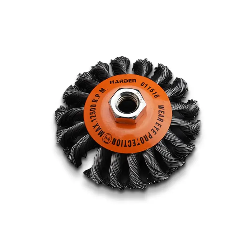 Harden 611516 125Mm Bevel-Twist Cup Wire Brush For Heavy-Duty Cleaning (14Mm Arbor) 1